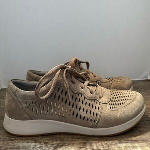 Dansko Charlie Women’s Walnut Suede Perforated Comfort Sneakers